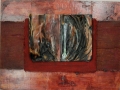 Burnt Book on Red mixed media 18x24 2012
