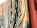 Burnt Book on Red mixed media 18x24 2012 (detail)